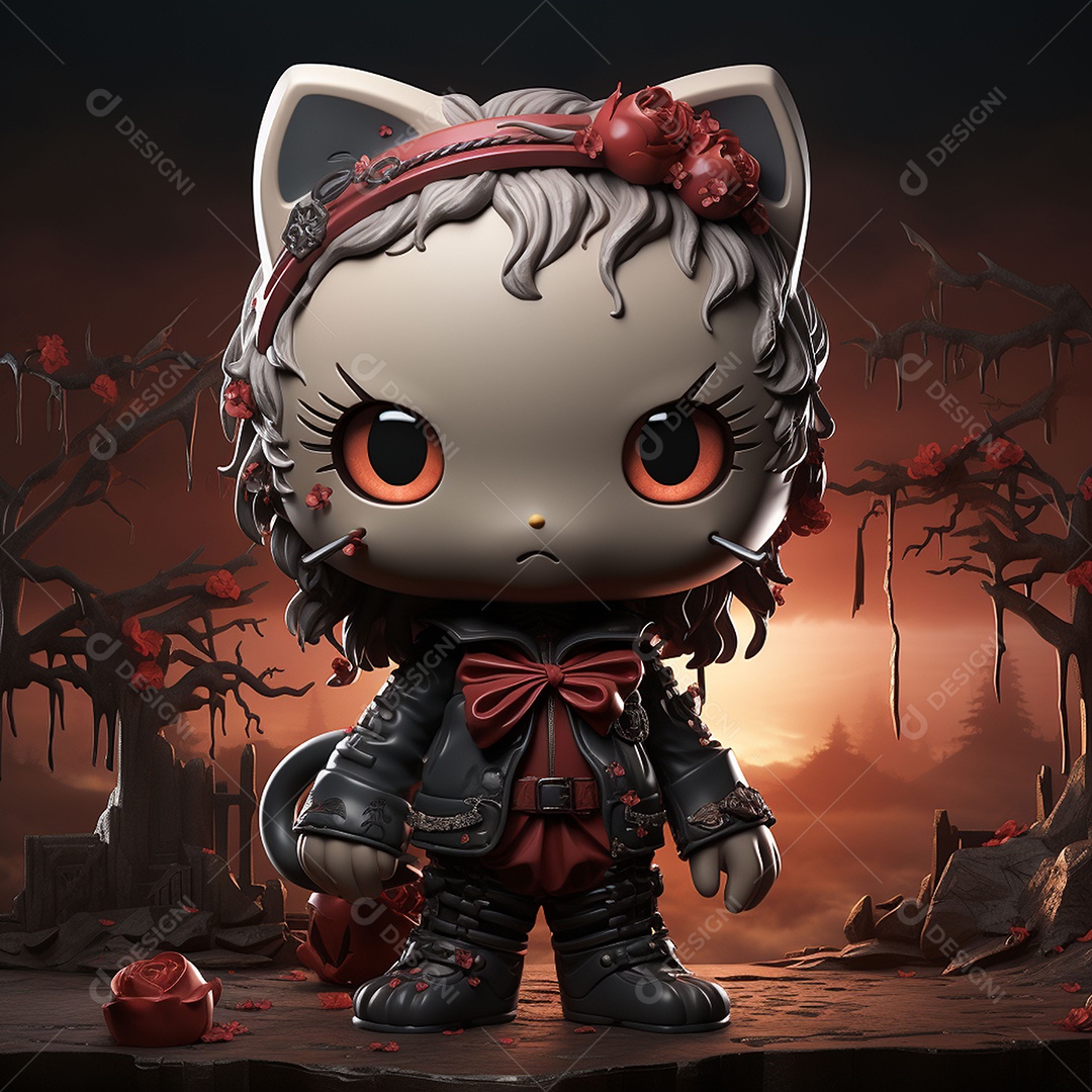 Desenho animado da hello kitty vampira