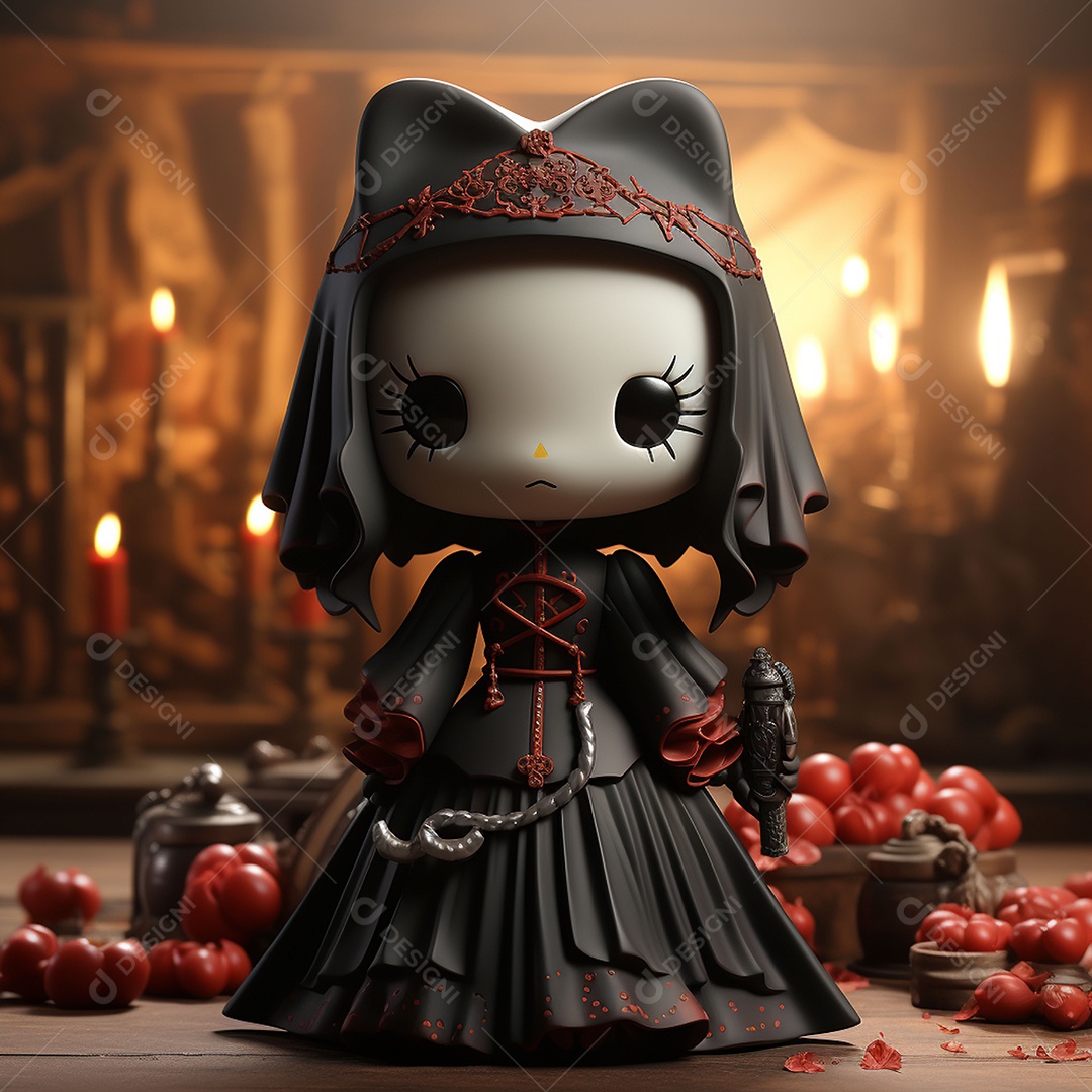 Desenho animado da hello kitty vampira