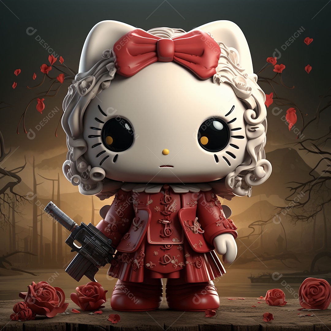 Desenho animado da hello kitty vampira