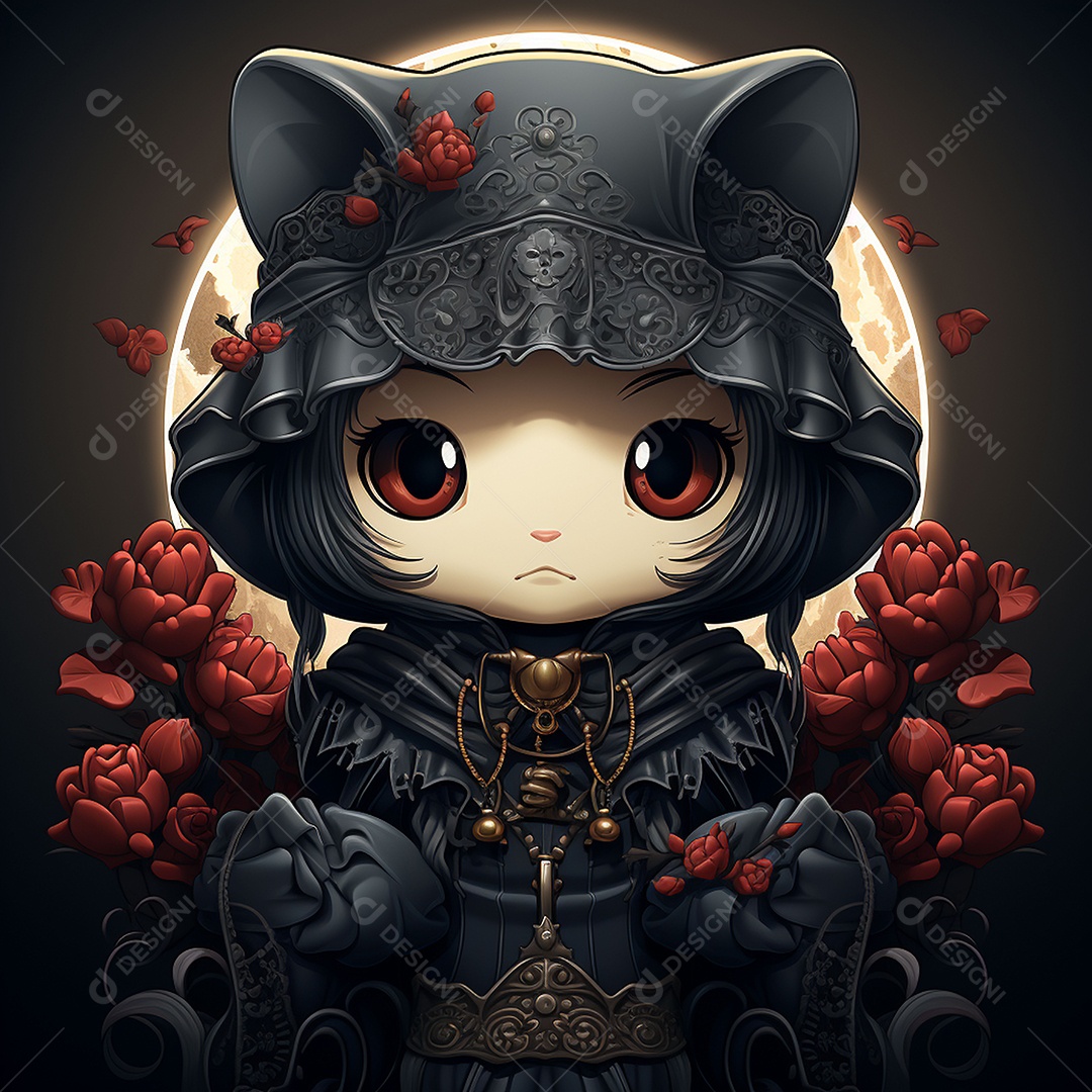 Desenho animado da hello kitty vampira