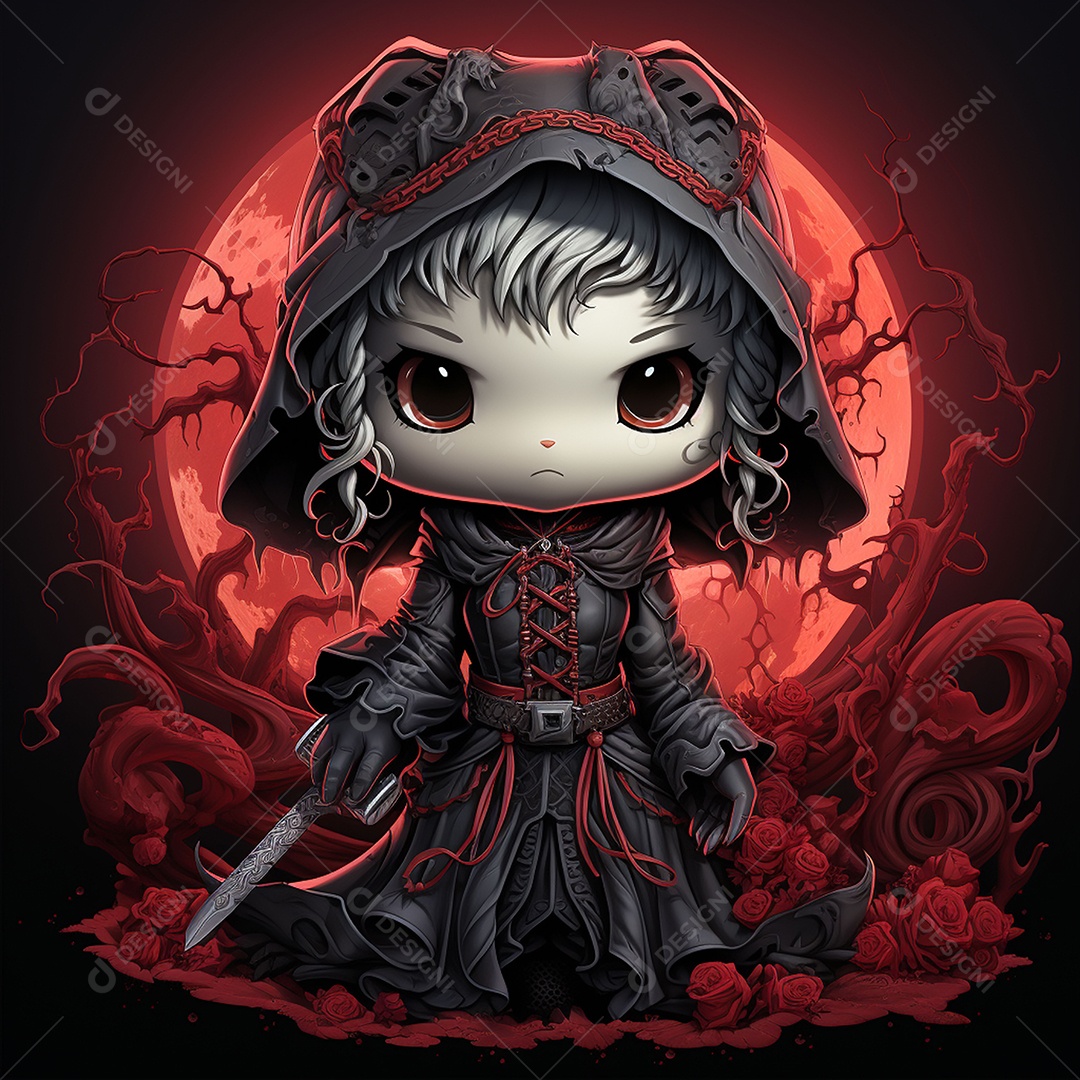 Desenho animado da hello kitty vampira