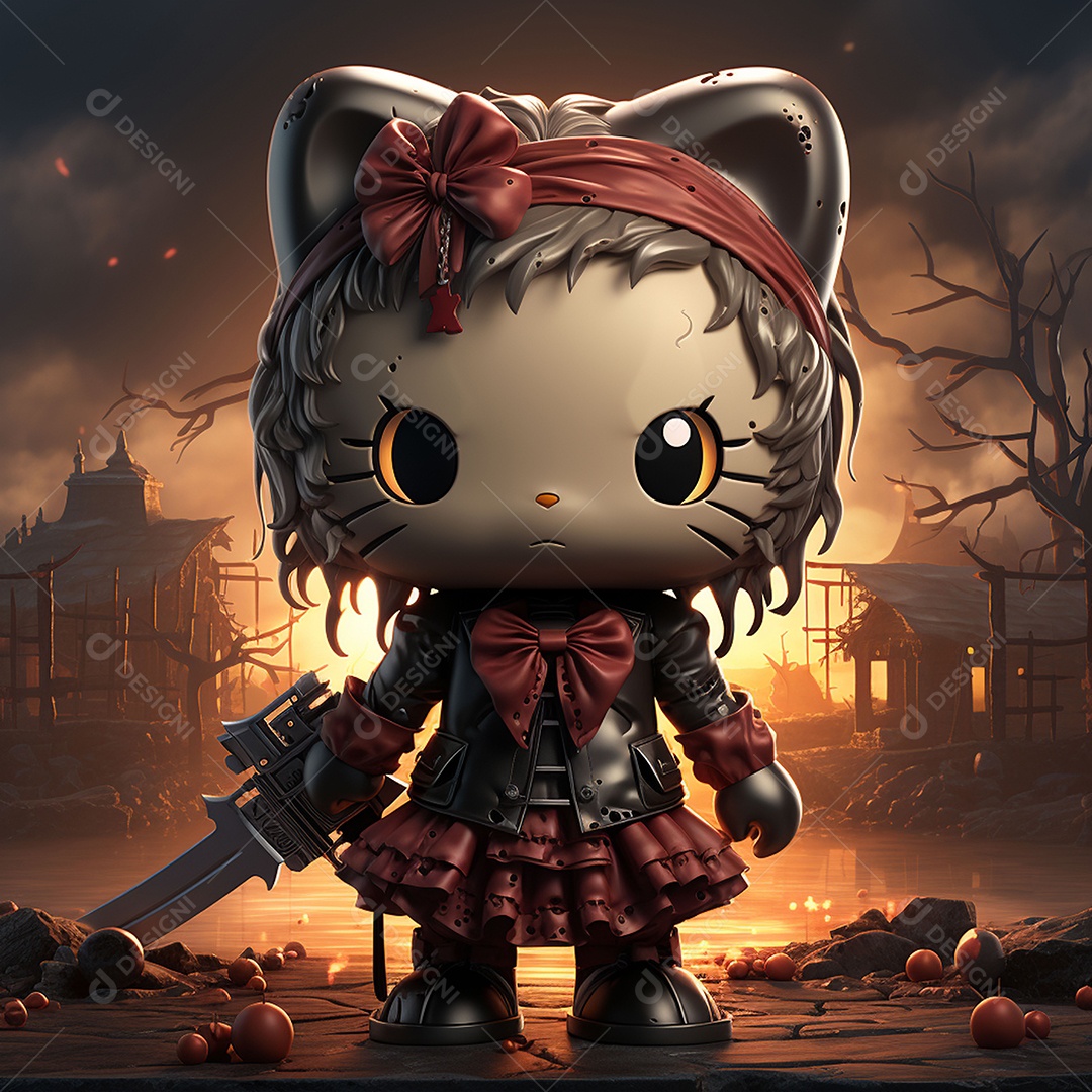 Desenho animado da hello kitty vampira