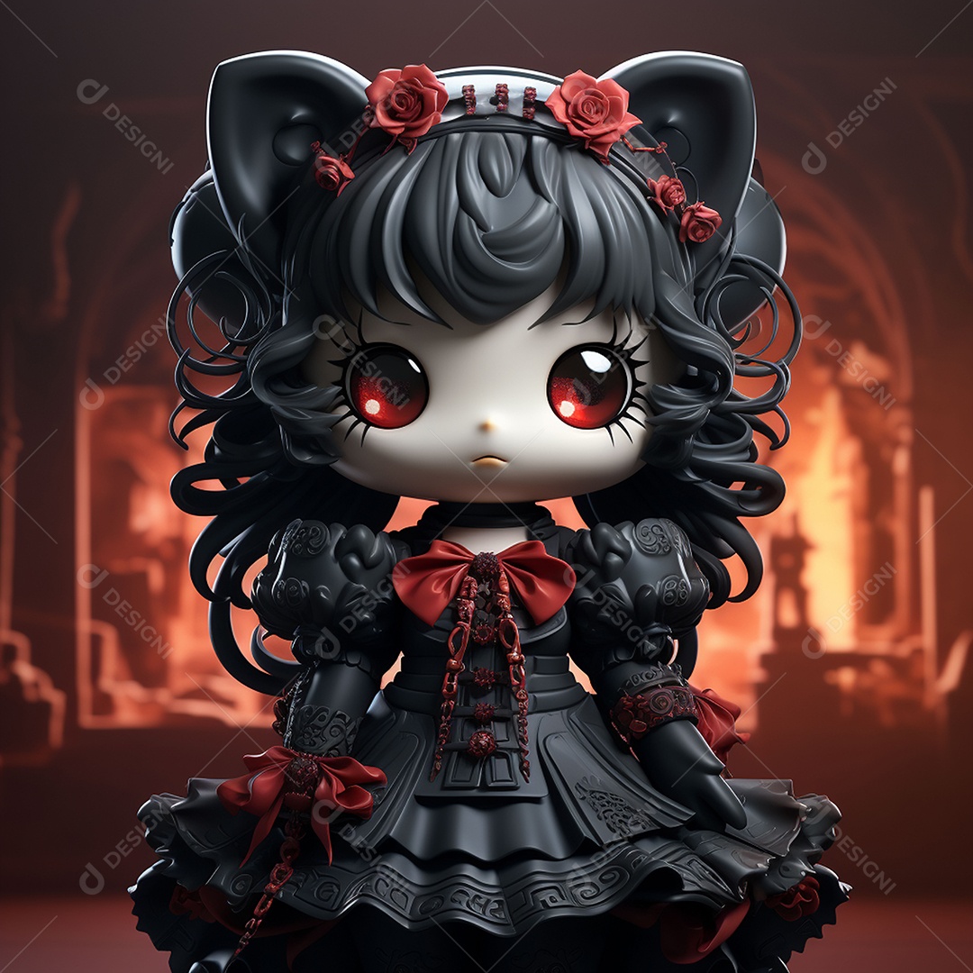 Desenho animado da hello kitty vampira