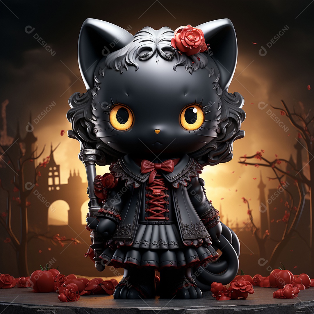 Desenho animado da hello kitty vampira