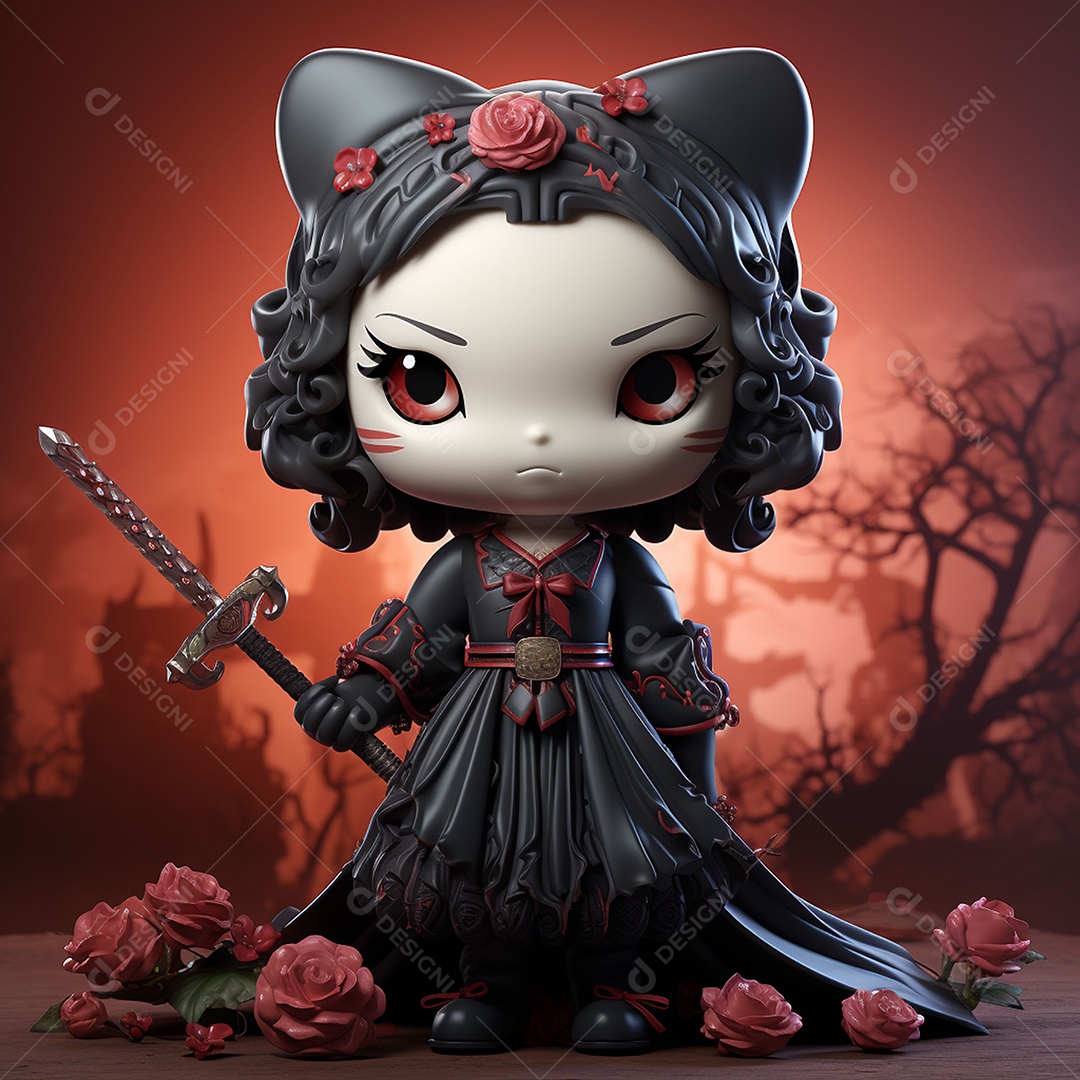 Desenho animado da hello kitty vampira