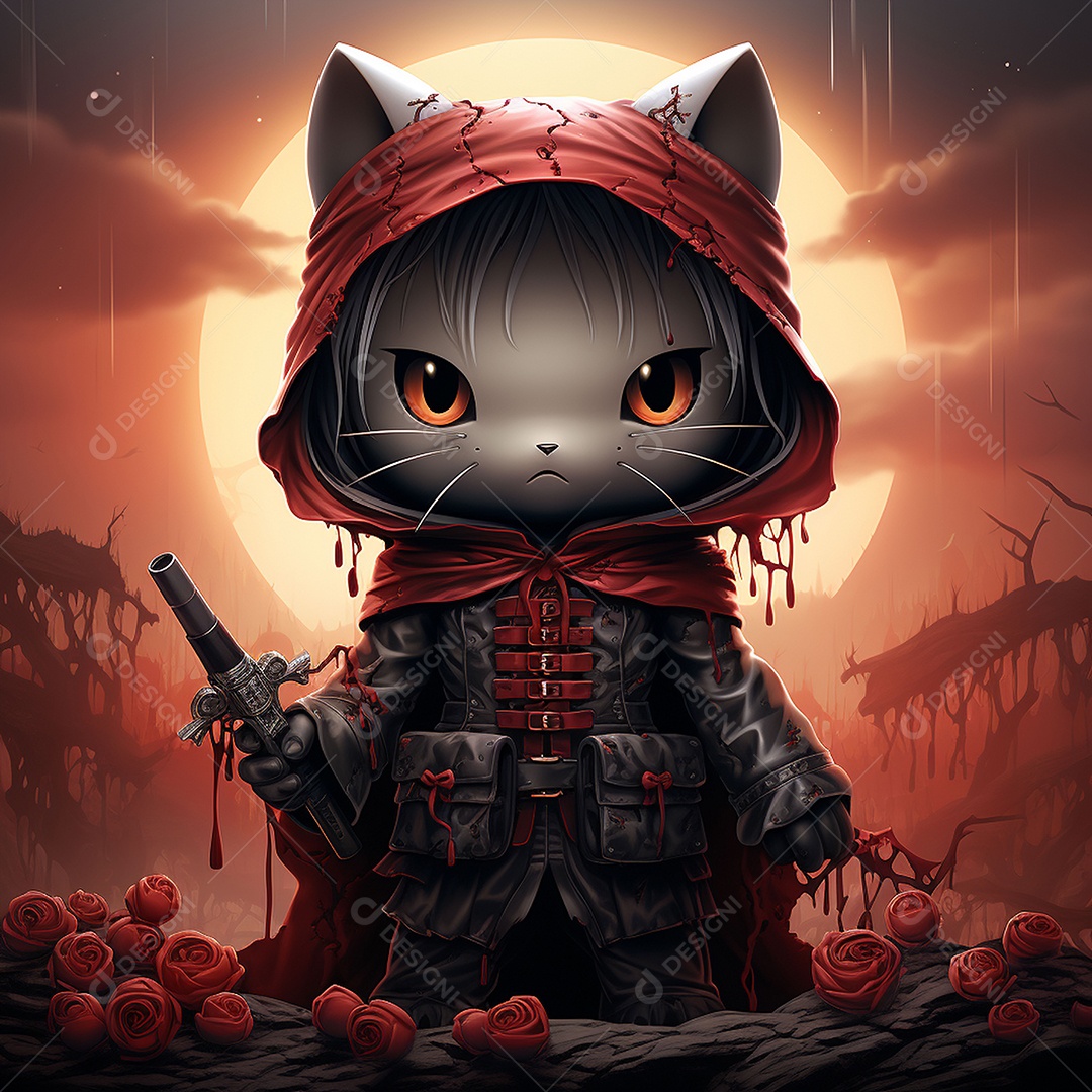 Desenho animado da hello kitty vampira