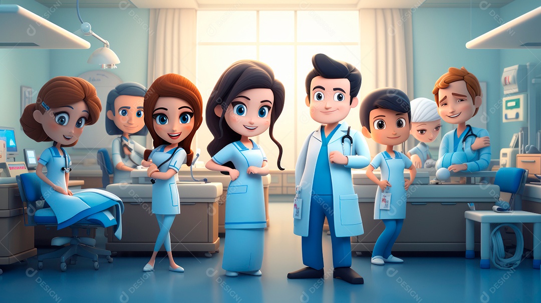 Dia Internacional da Enfermeira, 12 de maio, IA generativa estilo aquarela.