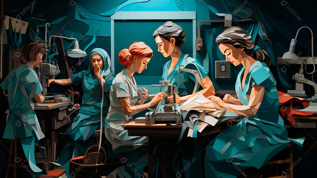 Dia Internacional da Enfermeira, 12 de maio, IA generativa estilo aquarela.