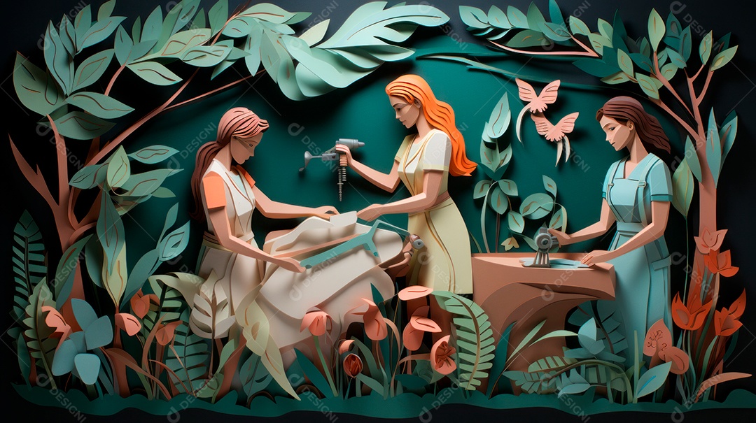 Dia Internacional da Enfermeira, 12 de maio, IA generativa estilo aquarela.