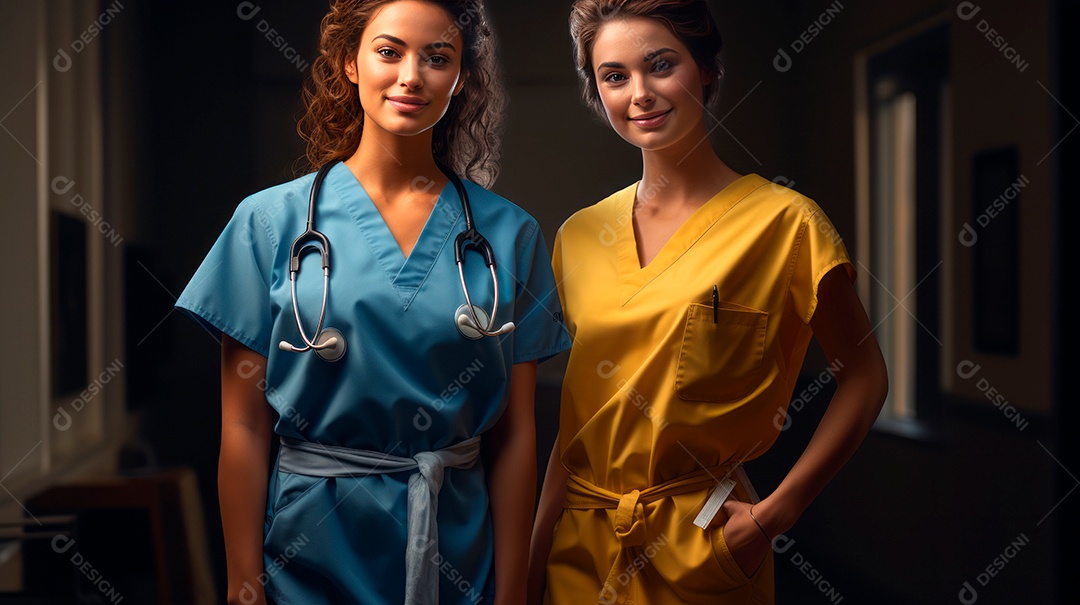 Dia Internacional da Enfermeira, 12 de maio, IA generativa estilo aquarela.