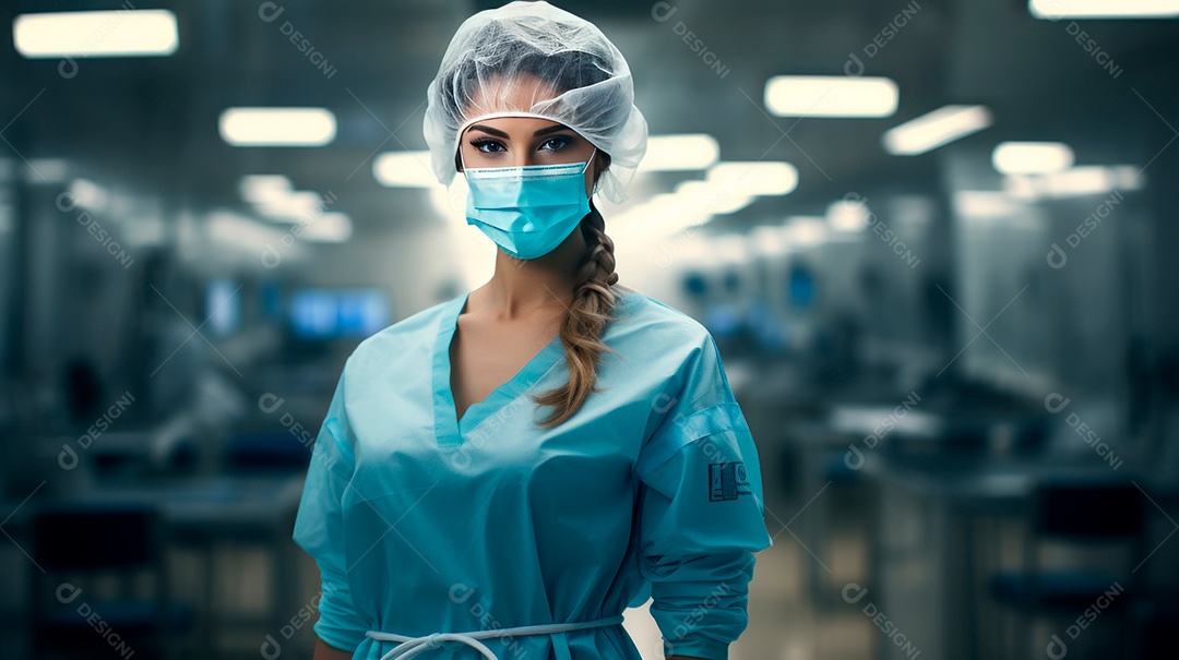 Dia Internacional da Enfermeira, 12 de maio, IA generativa estilo aquarela.