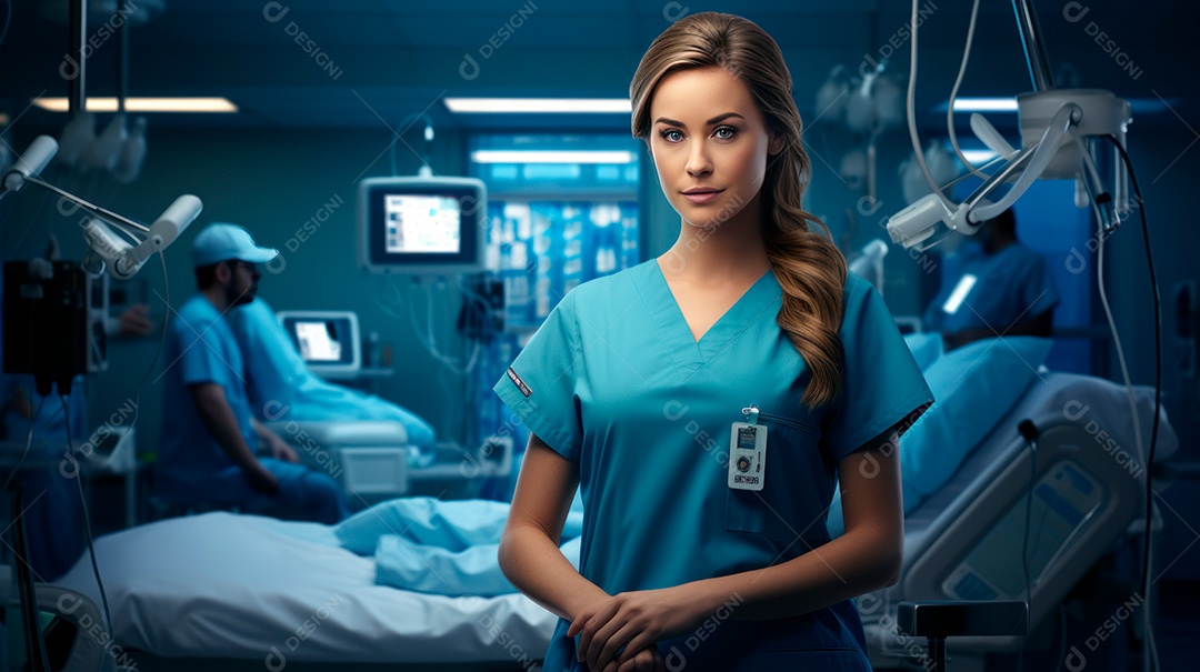 Dia Internacional da Enfermeira, 12 de maio, IA generativa estilo aquarela.