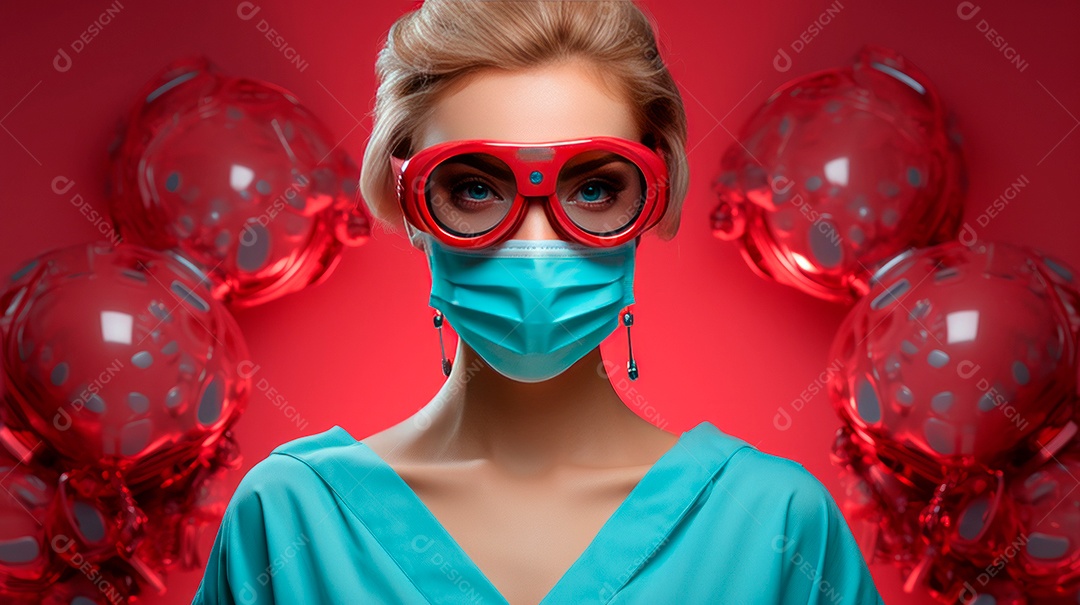 Dia Internacional da Enfermeira, 12 de maio, IA generativa estilo aquarela.