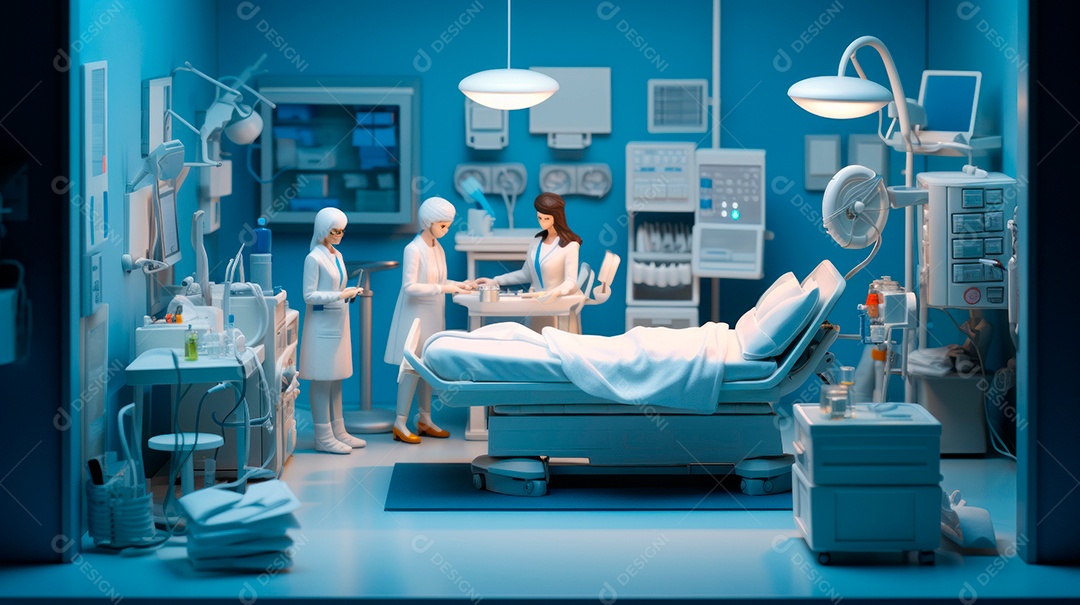 Dia Internacional da Enfermeira, 12 de maio, IA generativa estilo aquarela.