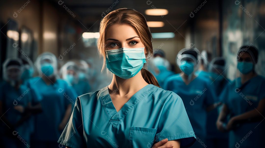 Dia Internacional da Enfermeira, 12 de maio, IA generativa estilo aquarela.