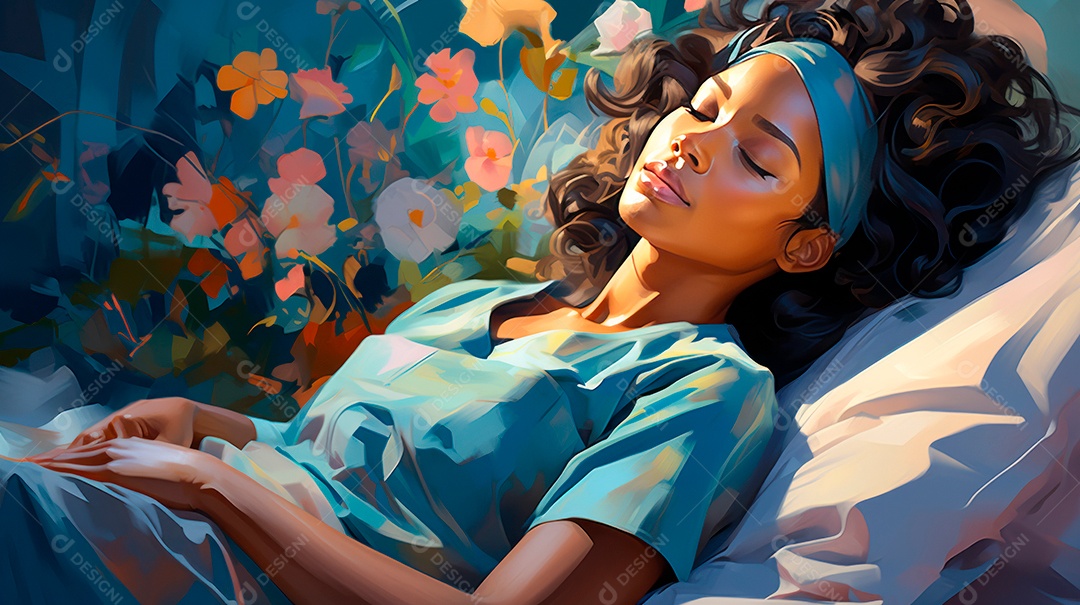 Dia Internacional da Enfermeira, 12 de maio, IA generativa estilo aquarela.