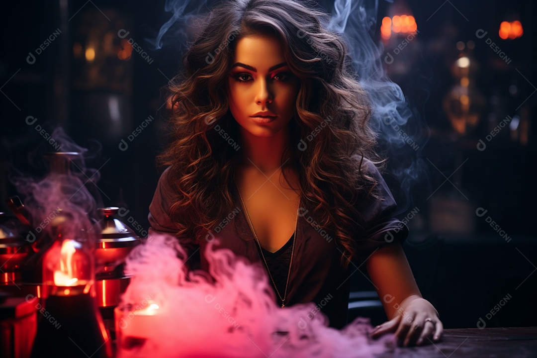 Garota dos sonhos sobre fundo minimalista