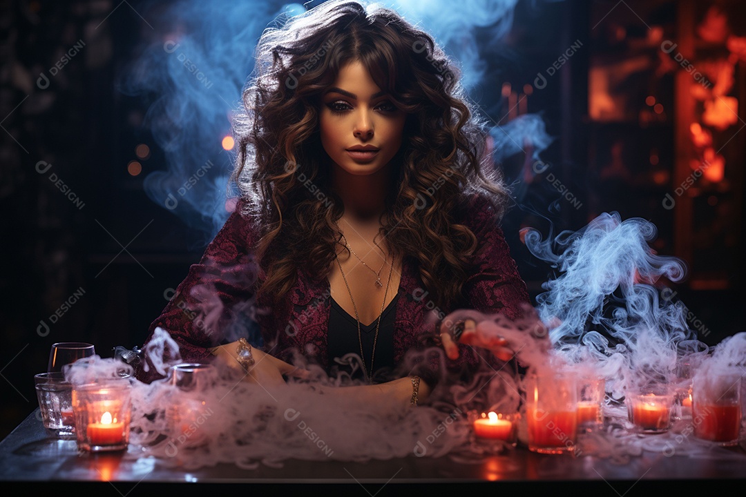 Garota dos sonhos sobre fundo minimalista