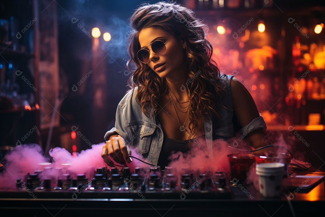 Garota dos sonhos sobre fundo minimalista