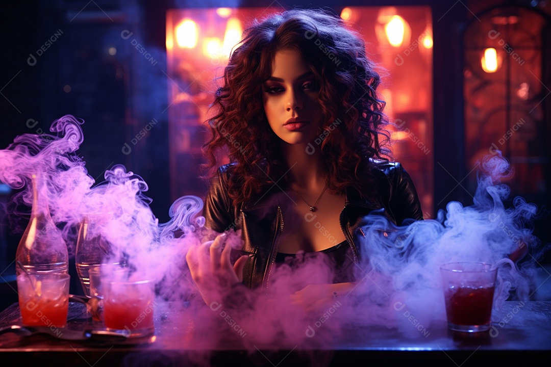 Garota dos sonhos sobre fundo minimalista