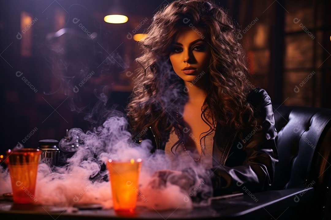 Garota dos sonhos sobre fundo minimalista