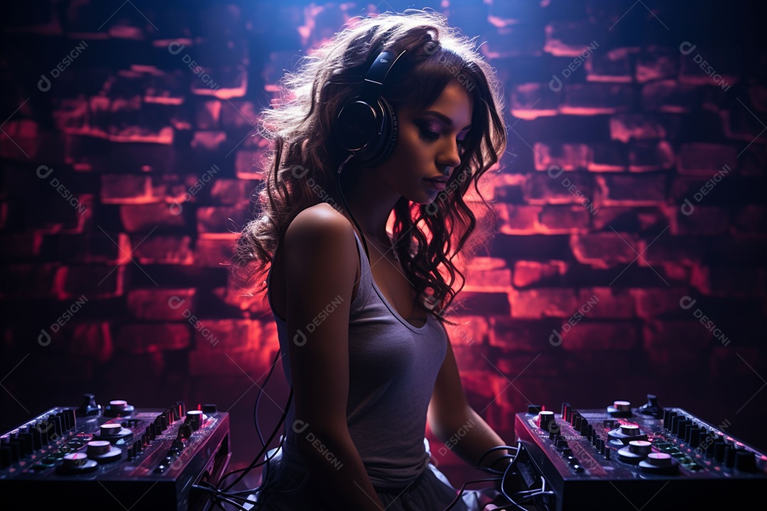 Garota dos sonhos sobre fundo minimalista