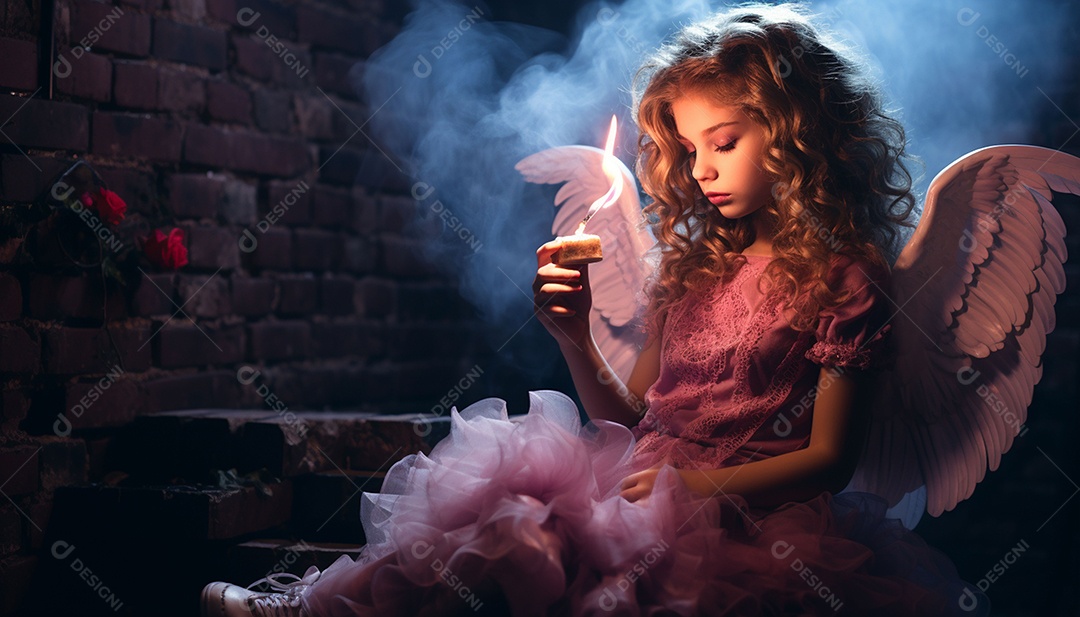 Garota dos sonhos sobre fundo minimalista