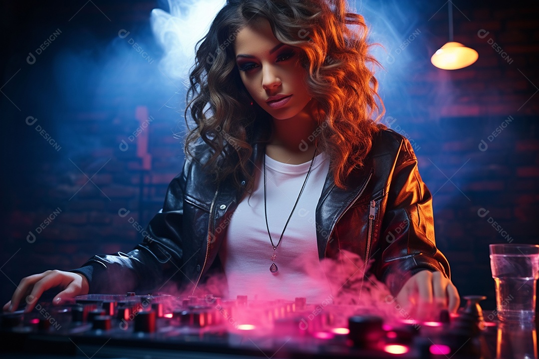 Garota dos sonhos sobre fundo minimalista