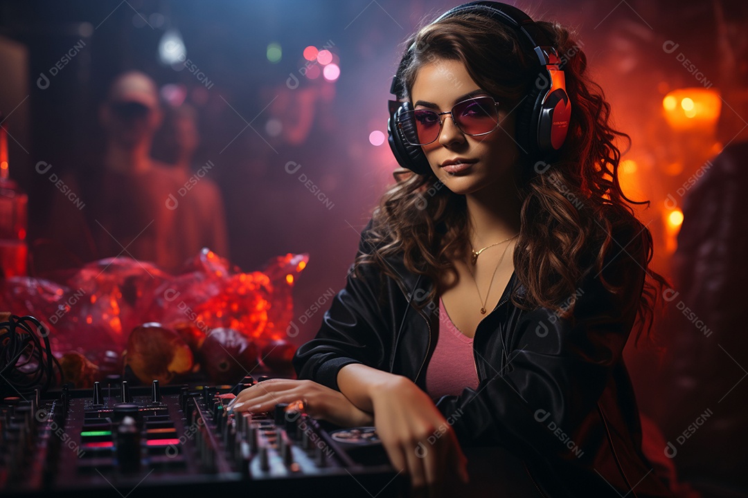 Garota dos sonhos sobre fundo minimalista