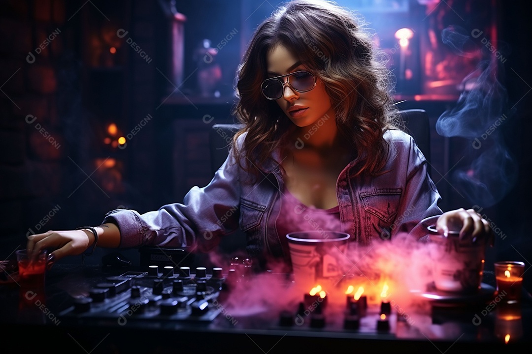 Garota dos sonhos sobre fundo minimalista