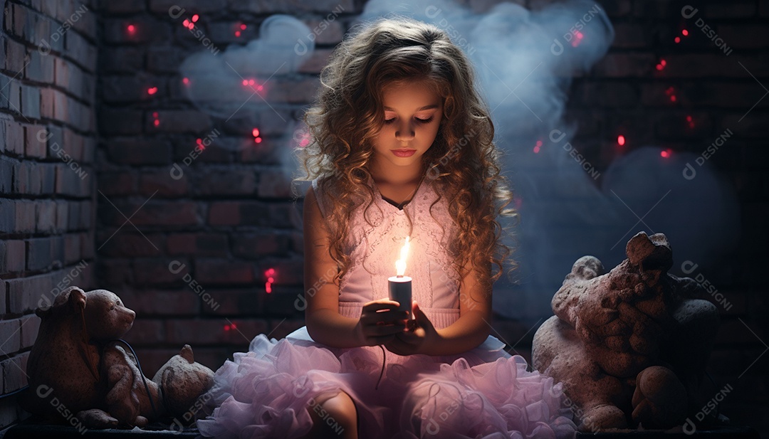 Garota dos sonhos sobre fundo minimalista