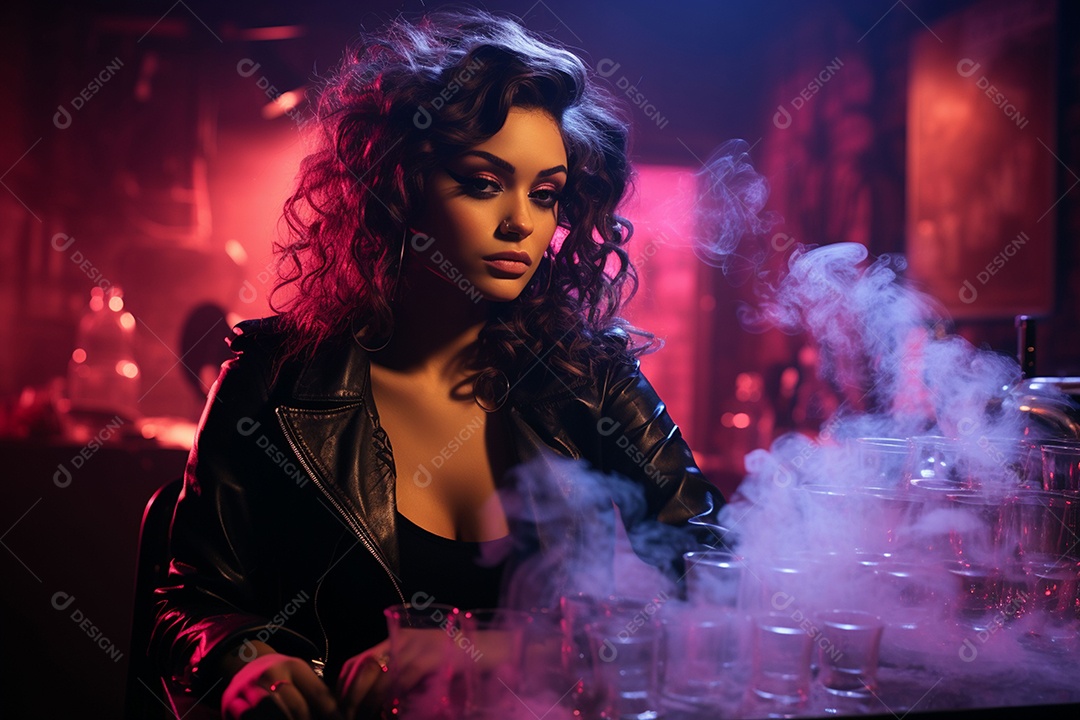 Garota dos sonhos sobre fundo minimalista