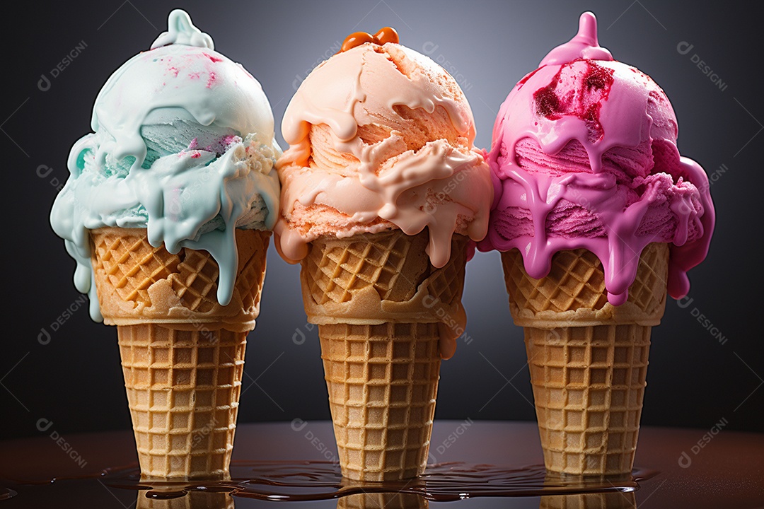 Fotografia hiper realista de sorvete