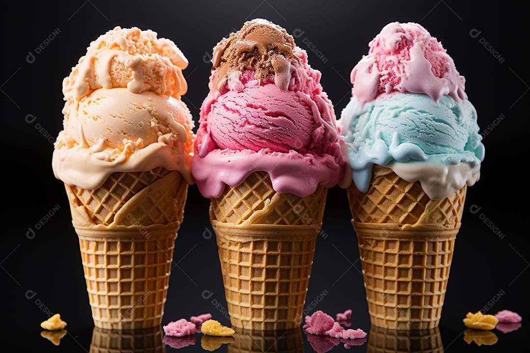 Fotografia hiper realista de sorvete