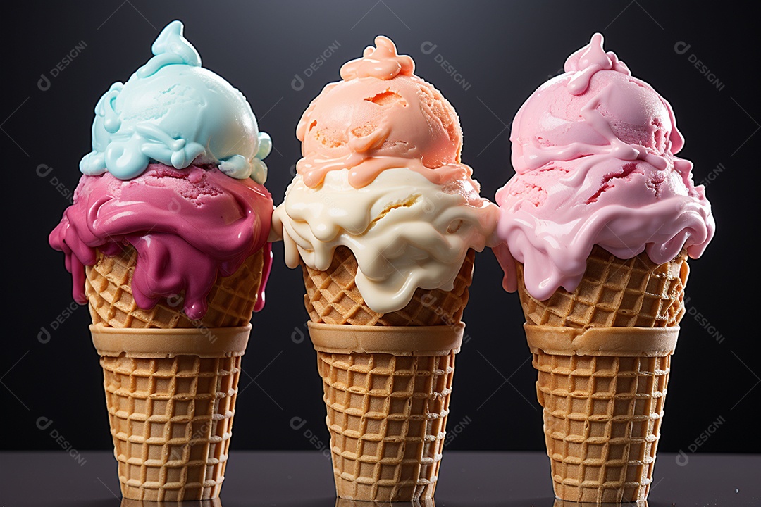 Fotografia hiper realista de sorvete