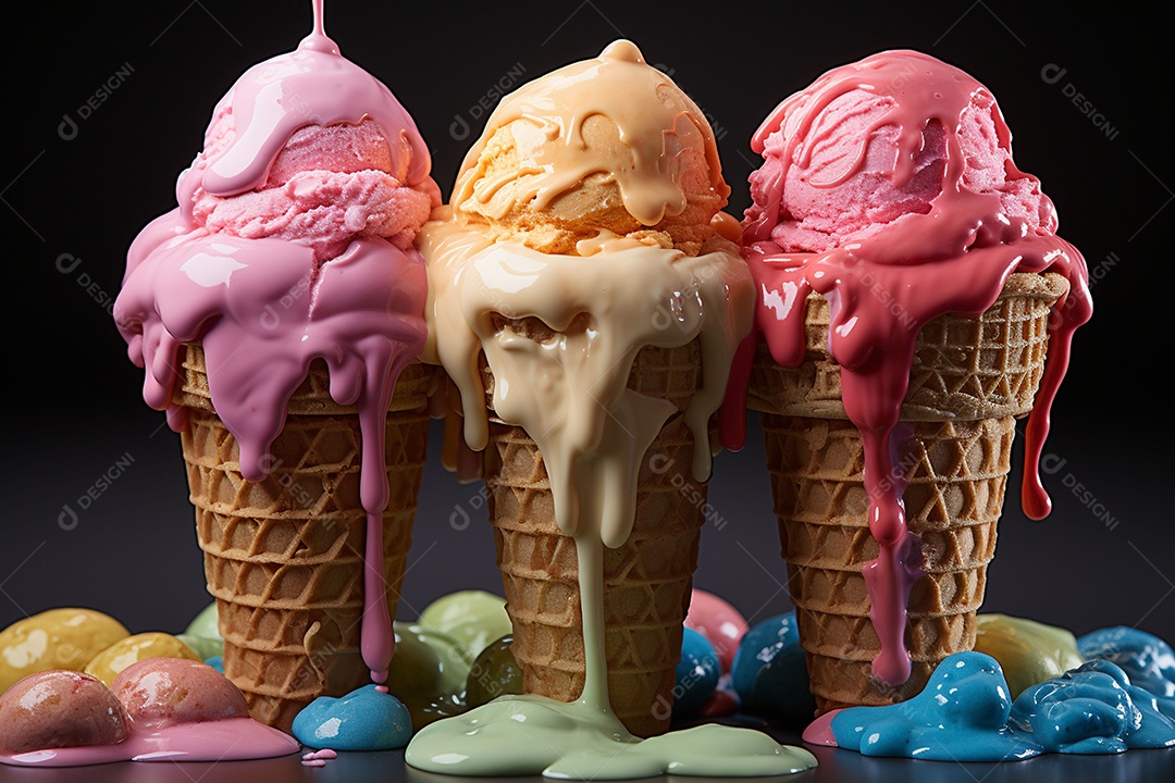 Fotografia hiper realista de sorvete