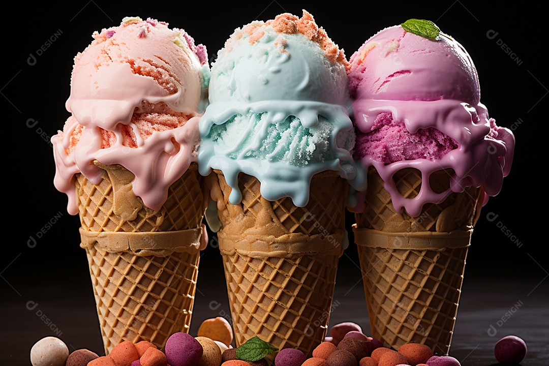 Fotografia hiper realista de sorvete