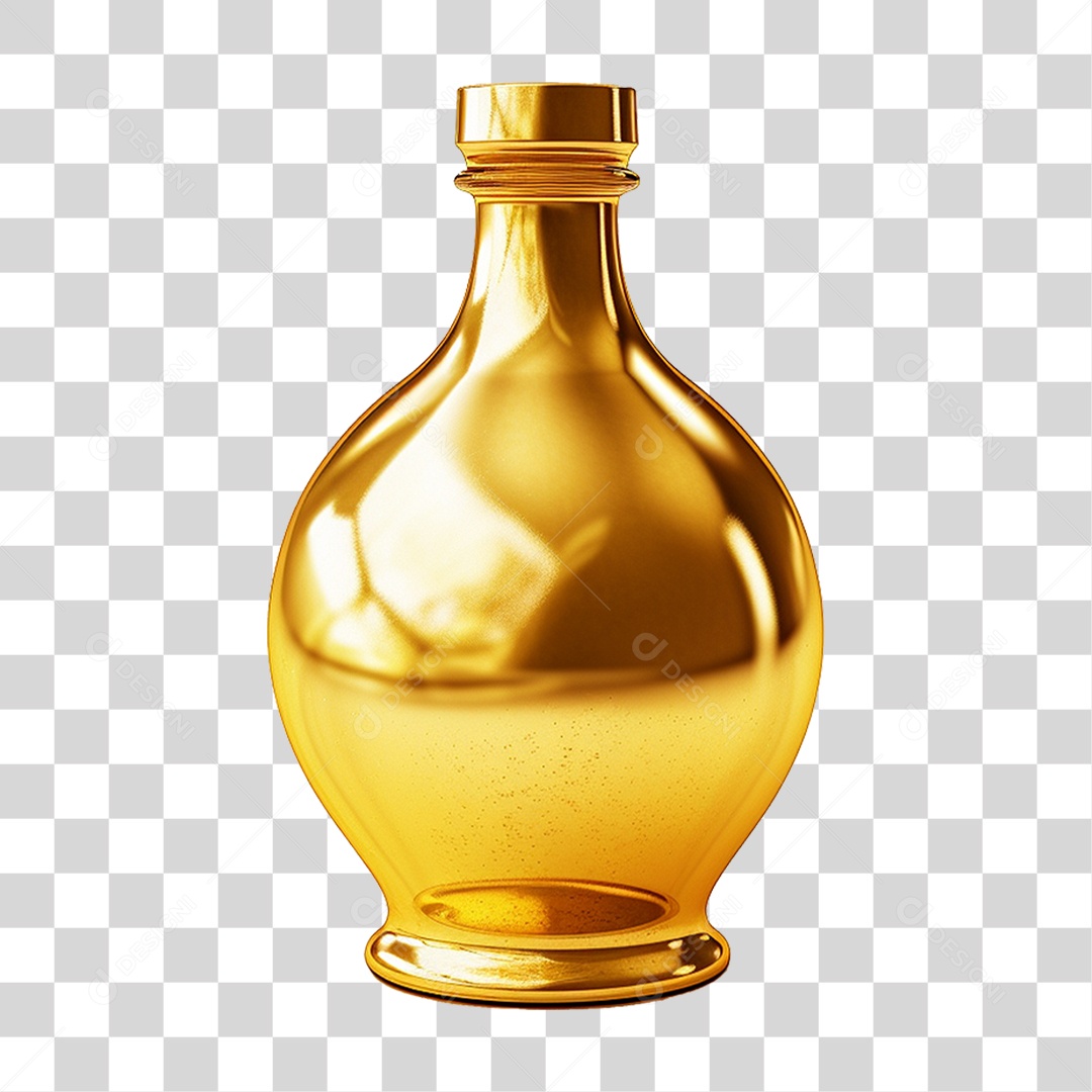 Garrafa Dourada PNG Transparente