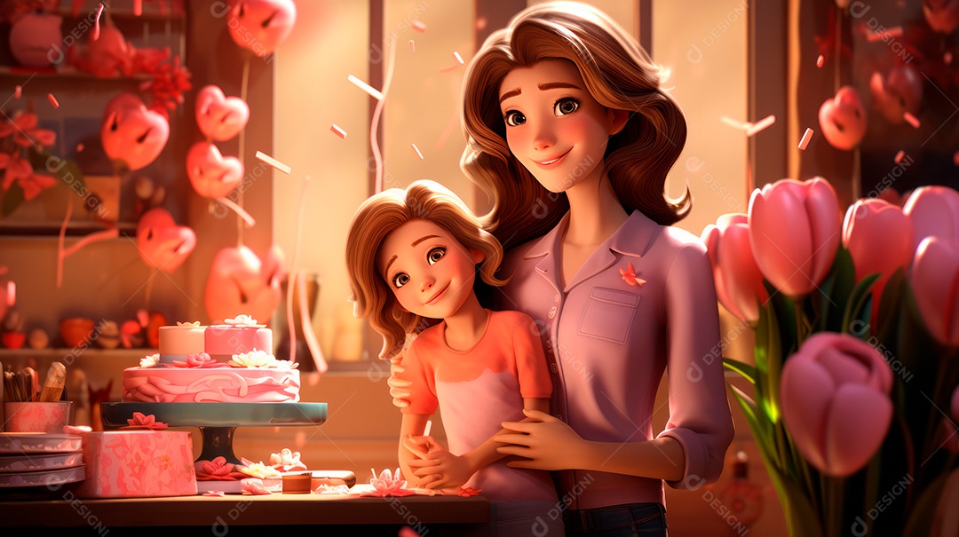 Dia das Mães, a comemoração mais merecida 12 de maio Estilo aquarela Generative AI.