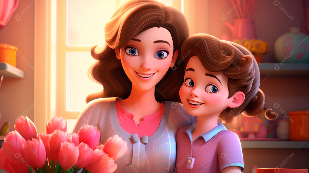 Dia das Mães, a comemoração mais merecida 12 de maio Estilo aquarela Generative AI.