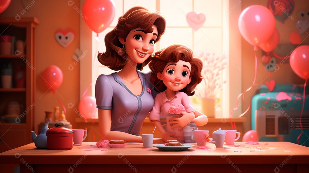 Dia das Mães, a comemoração mais merecida 12 de maio Estilo aquarela Generative AI.