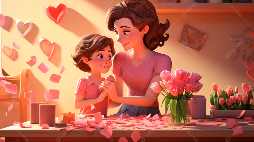 Dia das Mães, a comemoração mais merecida 12 de maio Estilo aquarela Generative AI.