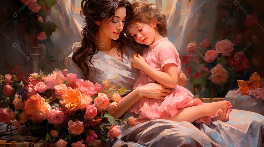 Dia das Mães, a comemoração mais merecida 12 de maio Estilo aquarela Generative AI.