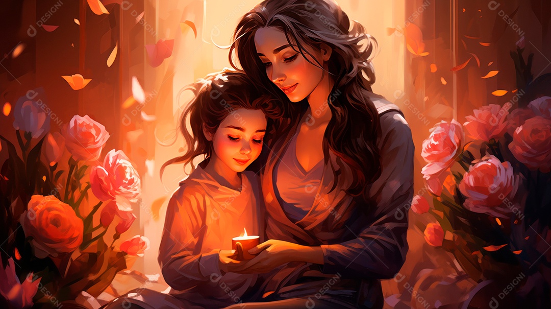 Dia das Mães, a comemoração mais merecida 12 de maio Estilo aquarela Generative AI.