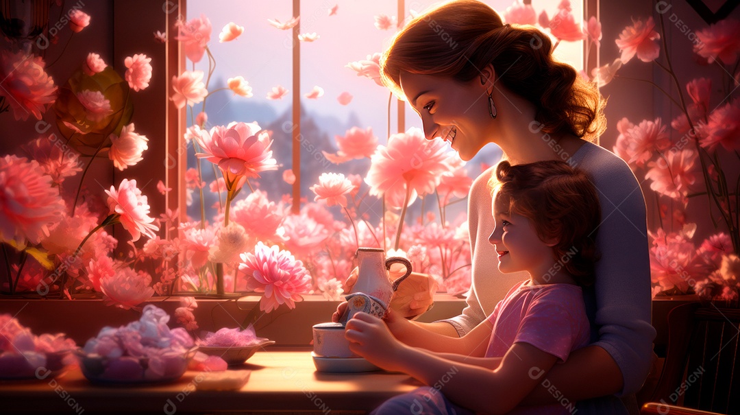 Dia das Mães, a comemoração mais merecida 12 de maio Estilo aquarela Generative AI.