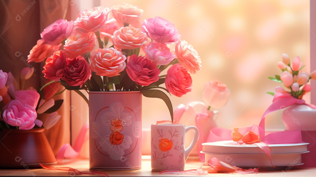 Dia das Mães, a comemoração mais merecida 12 de maio Estilo aquarela Generative AI.