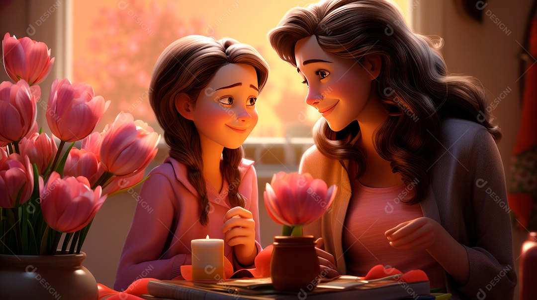 Dia das Mães, a comemoração mais merecida 12 de maio Estilo aquarela Generative AI.