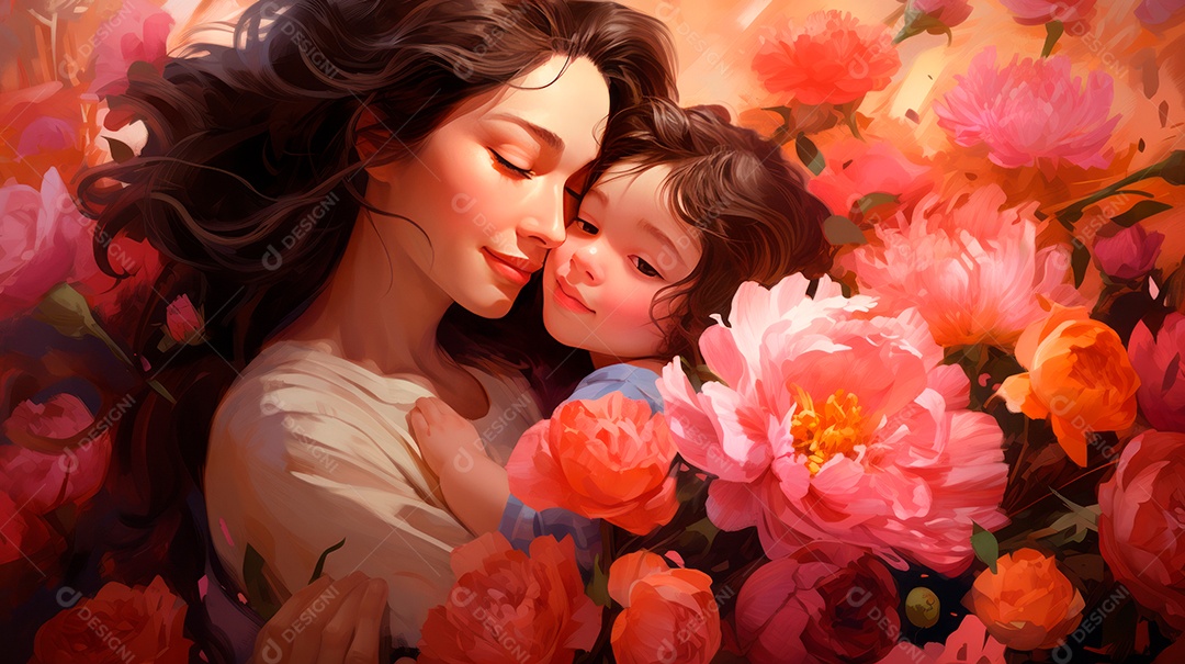 Dia das Mães, a comemoração mais merecida 12 de maio Estilo aquarela Generative AI.