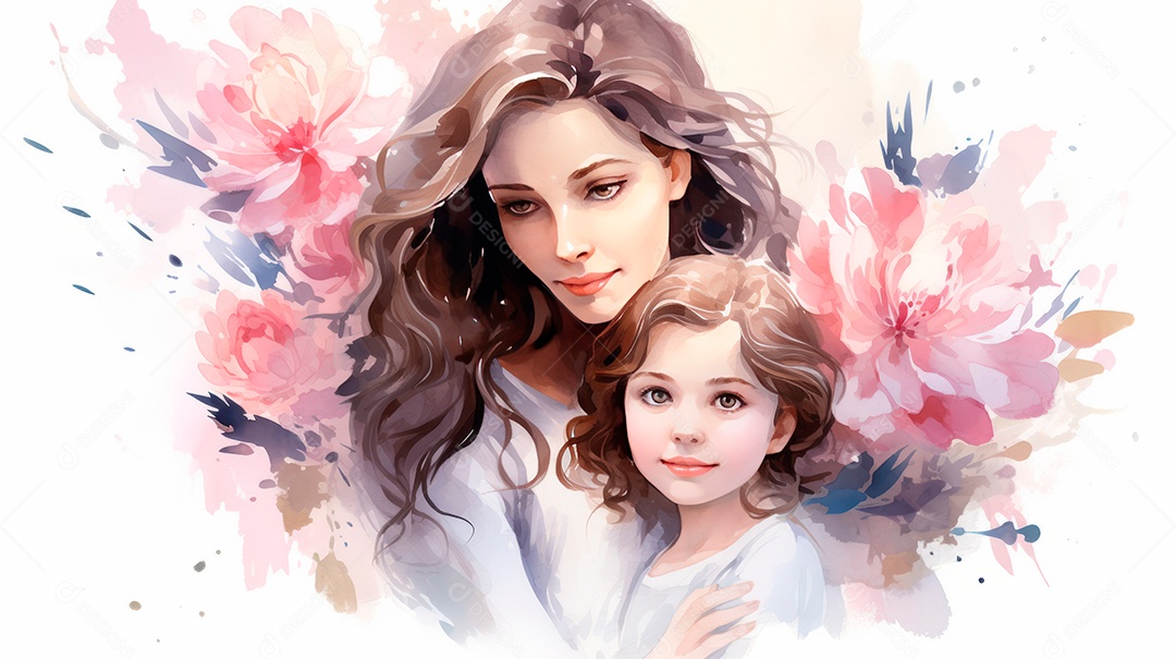 Dia das Mães, a comemoração mais merecida 12 de maio Estilo aquarela Generative AI.