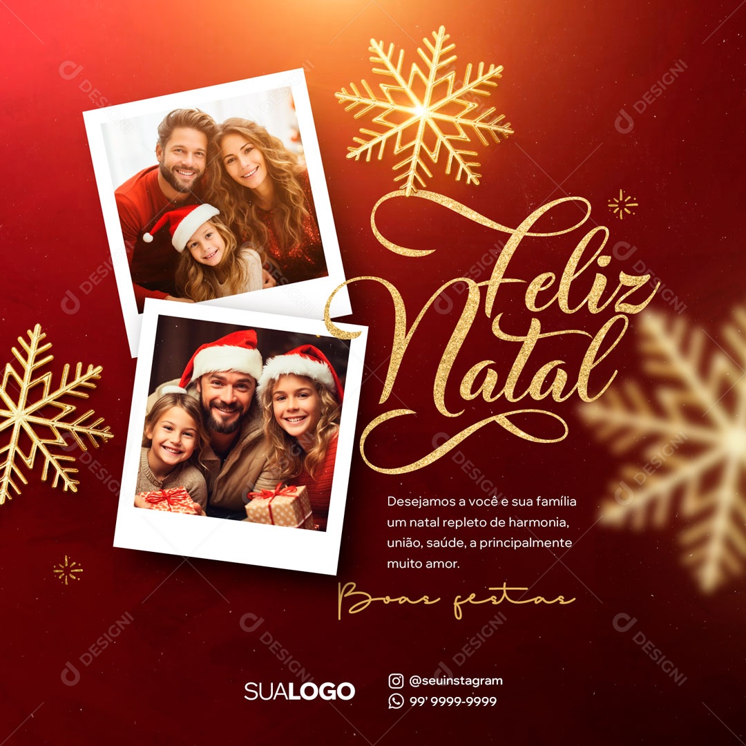 Feliz Natal Harmonia União Saúde Social Media PSD Editável